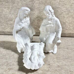 Ceramic Ready To Paint 3 Pc Set Holy Family Nativity Large 10” Mary Baby Jesus